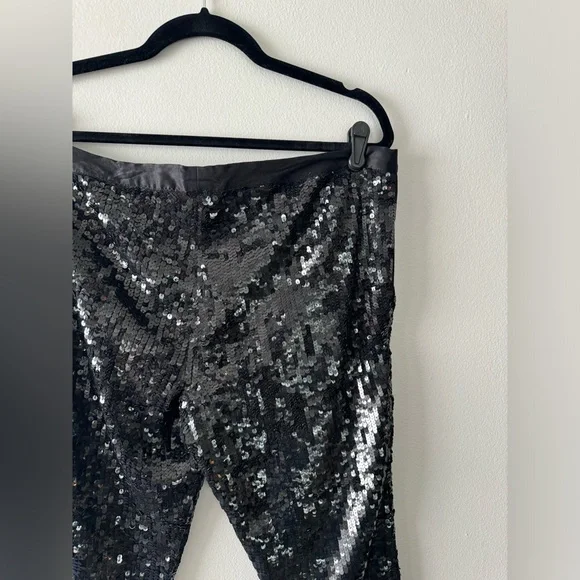 Gryphon Black Sequin Pants Drawstring w/ Pockets Women's XS - Picture 10 of 12